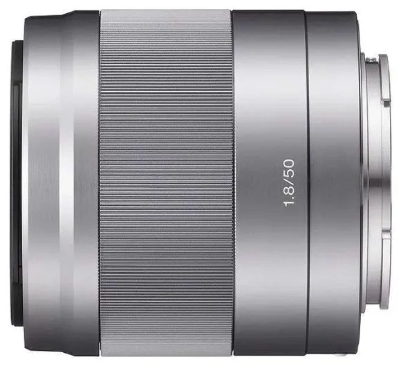 Объектив Sony E 50mm f/1.8 OSS, серебристый 