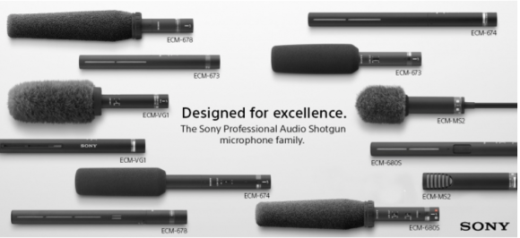 Конденсаторный микрофон Sony ECM-674, чёрный 