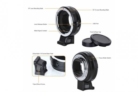 Commlite CM-EF-E HS (Переходное кольцо для Canon EF/EF-S на байонет Sony E-mount с автофокусом) Commlite CM-EF-E HS (Переходное кольцо для Canon EF/EF-S на байонет Sony E-mount с автофокусом)