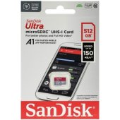 Sandisk 512GB Ultra microSDHC UHS-I Memory Card - 150MB/s