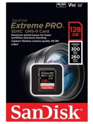 Карта памяти SanDisk Extreme Pro SDXC UHS-II V90 U3 300/260 MB/s 128GB Карта памяти SanDisk Extreme Pro SDXC UHS-II V90 U3 300/260 MB/s 128GB