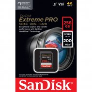 Карта памяти SanDisk Extreme Pro SDXC 256GB UHS-I Class 3 V30 200/140 MB/s  Карта памяти SanDisk Extreme Pro SDXC 256GB UHS-I Class 3 V30 200/140 MB/s