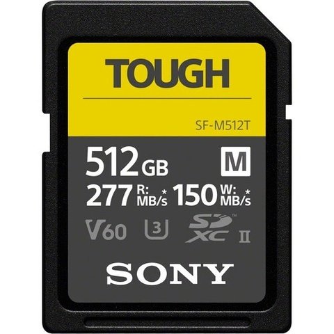 Карта памяти Sony SDXC TOUGH M 512GB UHS-II U3 V60 R277/W150MB/s (SF-M512/T2) 