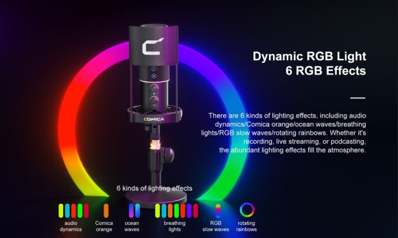 COMICA STA-U2D RGB Cardioid Condenser USB Microphone Kit COMICA STA-U2D RGB Cardioid Condenser USB Microphone Kit
