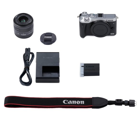 Фотоаппарат Canon EOS M6 Mark II Kit 15-45mm f/3.5-6.3 IS STM, серебристый 