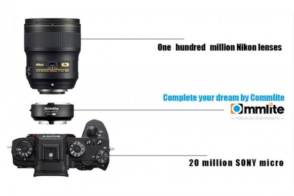 Commlite CM-ENF-E1 PRO (Переходное кольцо для ля объективов Nikon F или совместимых на байонет Sony E-mount) Commlite CM-ENF-E1 PRO (Переходное кольцо для ля объективов Nikon F или совместимых на байонет Sony E-mount)