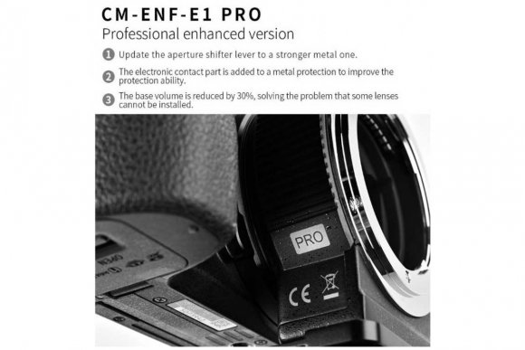 Commlite CM-ENF-E1 PRO (Переходное кольцо для ля объективов Nikon F или совместимых на байонет Sony E-mount) Commlite CM-ENF-E1 PRO (Переходное кольцо для ля объективов Nikon F или совместимых на байонет Sony E-mount)