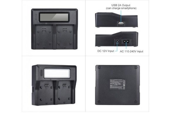 Двойное зарядное уст-во с инфо индикатором для Sony BP-U30/60/90 