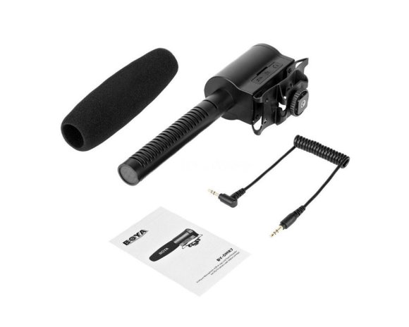 Boya BY-DMR7 Конденсаторный Микрофон-пушка для камер и видеокамер DSLR.  Boya BY-DMR7 Конденсаторный Микрофон-пушка для камер и видеокамер DSLR.