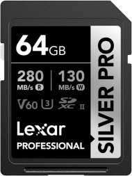 Карта памяти Lexar 64GB Professional Silver PRO SDXC UHS-II 280/130 U3 V60