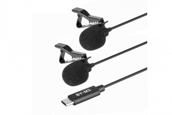 Boya BY-M3D Двойной петличный микрофон USB Type-C  