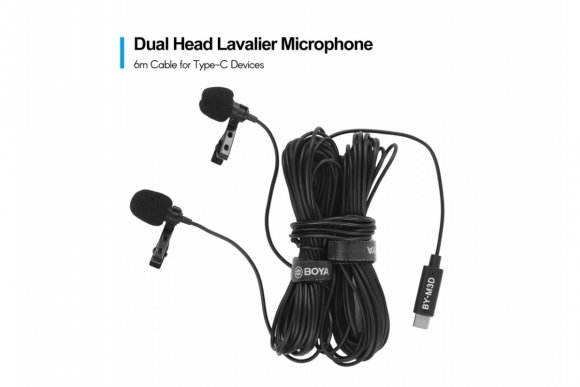 Boya BY-M3D Двойной петличный микрофон USB Type-C  