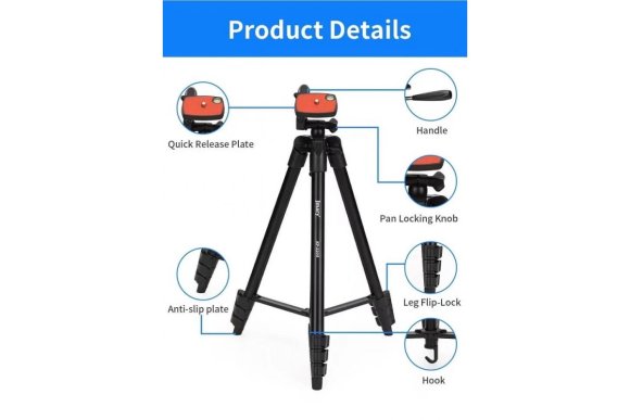 Штатив Jmary KP-2205 Black для съёмки с фото, видеокамер и смартфон 