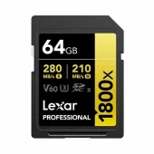 Карта памяти Lexar Professional 1800x SDXC UHS-II  64 ГБ