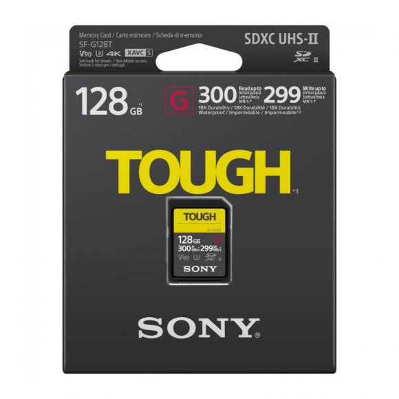 Карта памяти Sony TOUGH SDXC 128GB SF-G UHS-II U3 V90 300/299Mb/s (SF-G128T) 
