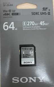 Карта памяти Sony SDXC 64GB SF-E/A UHS-II U3 V60 270/45MB/s (SF-E64A/T) Карта памяти Sony SDXC 64GB SF-E/A UHS-II U3 V60 270/45MB/s (SF-E64A/T)