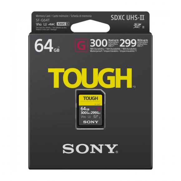 Карта памяти Sony TOUGH G SDXC 64GB SF-G UHS-II U3 V90 300/299MB/s Карта памяти Sony TOUGH G SDXC 64GB SF-G UHS-II U3 V90 300/299MB/s