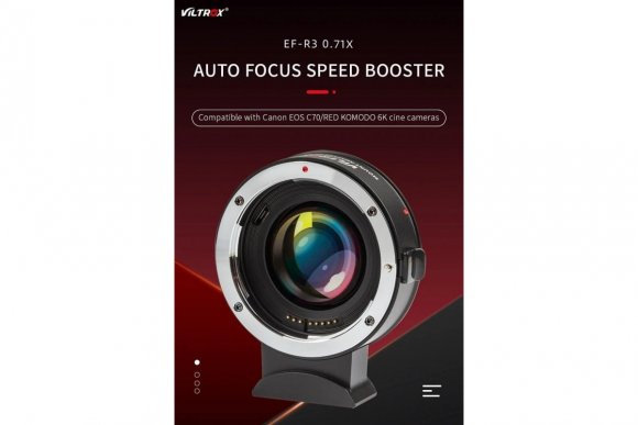 VILTROX EF-R3 (Переходное кольцо 0,71x Фокусный редуктор Speed Booster для объектива Canon EF, используемого на кинокамере RF Mount EOS C70 Red Komodo) VILTROX EF-R3 (Переходное кольцо 0,71x Фокусный редуктор Speed Booster для объектива Canon EF, используемого на кинокамере RF Mount EOS C70 Red Komodo)