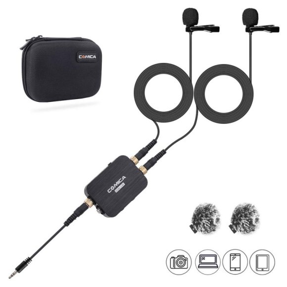 COMICA CVM-DUAL.LAV-D03 Двойной петличный микрофон COMICA CVM-DUAL.LAV-D03 Двойной петличный микрофон