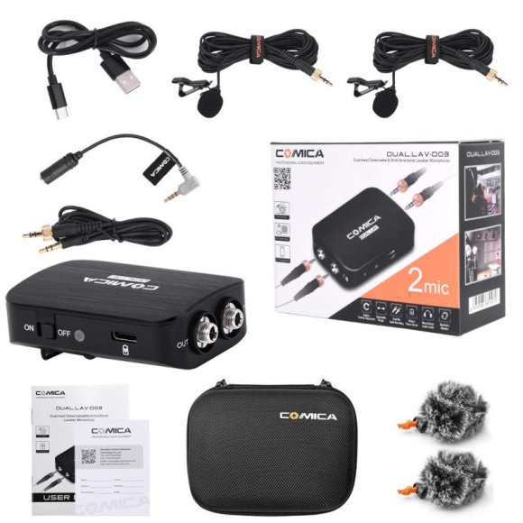 COMICA CVM-DUAL.LAV-D03 Двойной петличный микрофон COMICA CVM-DUAL.LAV-D03 Двойной петличный микрофон