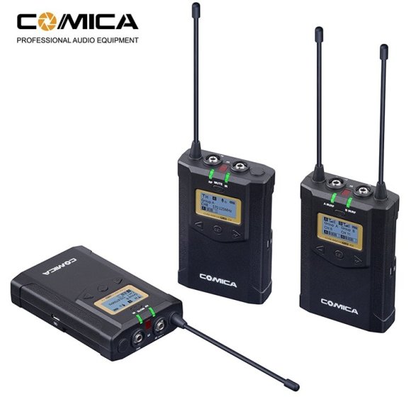 COMICA CVM-WM100 Plus(A) [RX+TX+TX] UHF  Двойная петличная радиосистема  