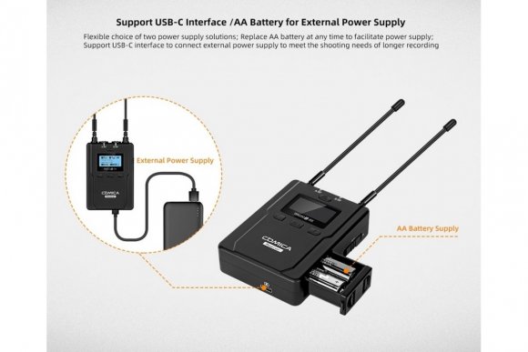 COMICA CVM-WM200II (A) 2TX+RX UHF Metal Wireless Microphone COMICA CVM-WM200II (A) 2TX+RX UHF Metal Wireless Microphone