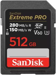 Карта памяти 512Gb SanDisk Extreme Pro SDXC UHS-II U3 V60 280/150 MB/s Карта памяти 512Gb SanDisk Extreme Pro SDXC UHS-II U3 V60 280/150 MB/s