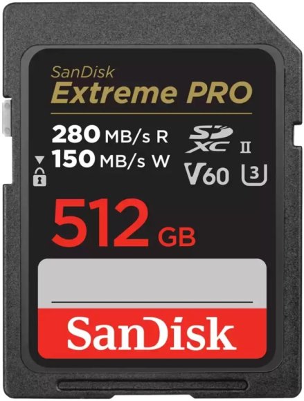 Карта памяти 512Gb SanDisk Extreme Pro SDXC UHS-II U3 V60 280/150 MB/s 