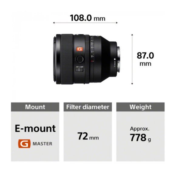 Объектив Sony FE 50mm f/1.2 GM, чёрный Объектив Sony FE 50mm f/1.2 GM, чёрный
