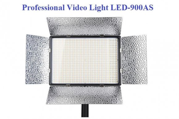 Professional Video Light LED-900AS Накамерный свет (комплект Сетевой адаптер,пулт,чехол и ручки  (3200K-5600K, 50W, 4500Lux/1m) 