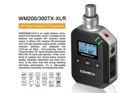 COMICA CVM-WM200/300 XLR UHF Беспроводной радиочастотный передатчик 