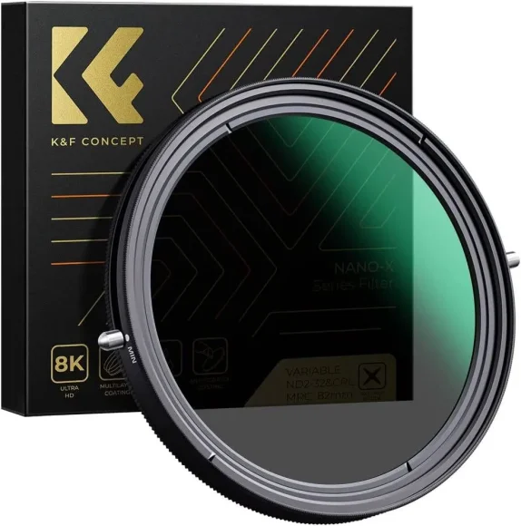 Фильтр K&F 2в1 82mm Nano X CPL+Variable Fader NDX ND2-ND32, поляризационный, переменный нейтрально серый 1 